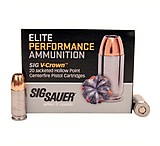 SIG SAUER V-Crown Ammo 9 mm Luger 147 grain Jacketed Hollow Point Brass Cased Centerfire Pistol Ammunition