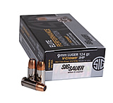 SIG SAUER Elite V-Crown 9mm Luger +P 124 Grain Jacketed Hollow Point (JHP) Nickel-Plated Brass Centerfire Pistol Ammunition