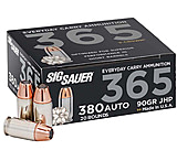 SIG SAUER Elite V-Crown .380 ACP 90 Grain Jacket Hollow Point Brass Cased Centerfire Pistol Ammunition