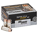 Image of SIG SAUER Elite V-Crown .357 SIG 125 grain Jacketed Hollow Point Brass Cased Centerfire Pistol Ammunition