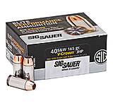 Image of SIG SAUER V-Crown Ammo .40 S&amp;W 165 grain Jacketed Hollow Point Brass Cased Centerfire Pistol Ammunition