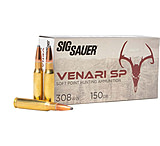 Image of SIG SAUER Venari .308 Winchester 150 Grain Soft Point Brass Cased Rifle Ammunition