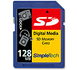 Image of SimpleTech Secure Digital (SD) 128MB Memory Card