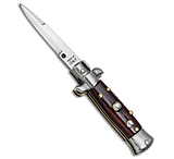 Image of SKM 4.5 Italian Mini Stiletto Bayonet Automatic Knife Gonzo Wood 2 Satin ACC6E922