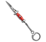 Image of SKM 2.75 Keychain Stiletto Automatic Knife Red 1.2 Satin Flat 09E745A5
