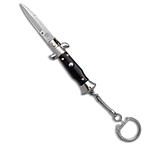 Image of SKM 4 Keychain Stiletto Automatic Knife Black 1.6 Satin Bayo D0C106A8