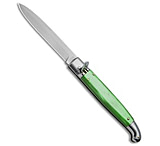 Image of SKM 9.5 Fancy Lever Lock Automatic Knife Green Acrylic 4 Satin Bayo 4BA3EF1B