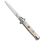 Image of SKM 9 Italian Stiletto Automatic Knife Sim. Ivory 4 Satin Flat 10E19987