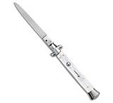 Image of SKM AB 11 Italian Stiletto Automatic Knife White Pearlex 5 Satin Dagger 00028288