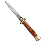 Image of SKM AB 9 Italian Stiletto Automatic Knife Brass/Rosewood 4 Satin Flat 0CCB510E