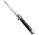 Image of SKM AB 9 Italian Stiletto Automatic Knife Ebony Wood 3.8 Satin Dagger 766CB87A