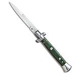 Image of SKM AB 9 Italian Stiletto Automatic Knife Light Green Pakka 4 Satin Bayo 333D9CE8