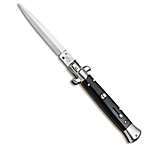 Image of SKM AB 9 Italian Stiletto Dagger Automatic Knife Black Acrylic 3.8 Satin 4C19D42D