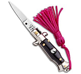 Image of SKM Italian Stiletto Keychain Automatic Knife Black/Pink 1.125 Satin 2236D66E