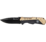 Image of Smith &amp; Wesson S&amp;w Knife Black/fde Spring Ast 3.5&quot; Black Blade Rub/alum