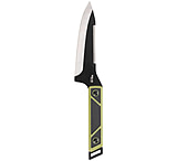 Image of SOG Specialty Knives &amp; Tools Terragrip Fixed Blade Knife 6.7inch Spine Serrated Drop Point With Gut Hook 420 Black Blade Tpr Overmold Handle Black/green