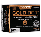Speer Gold Dot .38 Special +P 135 Grain Gold Dot Hollow Point Short Barrel Centerfire Pistol Ammo, 20 Rounds, 23921GD
