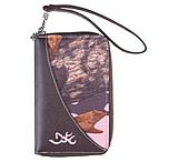 Image of SPG International Browning Women's Wristlet Mossy Oak Break Up Pink Camo/brown Leather
