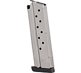 Springfield Armory 1911 9mm Luger 9 Round Pistol Magazine w/ Slam Pad, Stainless Steel, Silver, PI6090SP