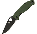 Image of Spyderco Tenacious Green G10 Serrated Folding Knife
