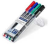 Image of Staedtler Lumocolor Permanent M Width Pen Pack - 4 Colors w/ Stand-Up Box