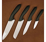Image of Stone River Gear Ceramic Paring Utility Santoku Chef Knife with Acrylic Counter Top Holder