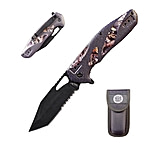 Image of Stone River Gear Folding Knife withMossy Oak Break up Country Countoured Comport Grip Handles Sheath