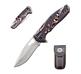 Image of Stone River Gear Ultra Folding Liner Lock Knife withGrip Handles and Sheath