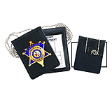Image of Strong Leather Velcro Badge/id Holder, Badge Cut 0-400