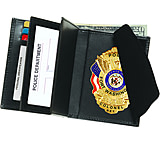 Image of Strong Leather Company - Double Id Hidden Badge Wallet - Dress, Badge Cut 400-1000