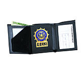 Image of Strong Leather Tri-fold Badge Wallet, Badge Cut 301-700