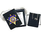 Image of Strong Leather Velcro Badge/id Holder, Badge Cut 400-1000