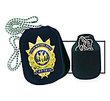 Image of Strong Leather Velcro Clos/clipon Badge Hldr