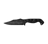 Image of Stroup Knives TU1, Fixed Blade Knife, 4.5 Clip Point Blade, 1095 High Carbon Steel, 9.25 Overall Length, Acid Etched Finish, Black, G10 Handle, Includes Sheath