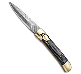 Image of Super Knife 9 Leverlock Dagger Automatic Stiletto Knife Blackwood 3.8 Damascus 0F517344