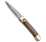 Image of Super Knife 9 Leverlock Dagger Automatic Stiletto Knife Dark Wood 3.8 Damascus B84CB240