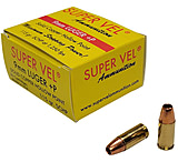 Super Vel Ammunition 1250 9mm Luger 115 grain Solid Copper Hollow Point Brass Cased Pistol Ammunition