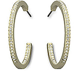 Image of Swarovski Eyeliner Pierced Earrings, gold-plated 973777