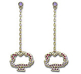 Image of Swarovski Green Long Pierced Earrings 993778