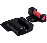 Tag Precision Square-Notch Hybrid Fiber Optic Pistol Sight, S&amp;W Shield, Front&amp;Rear Sight, Black, Red Front Sight, Black Rear Sight, 027BE032PN