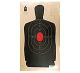 Image of Target Barn B-34 Police Silhouette With Red Center Paper Targets 25 Yard 100 Per Pack B-34RC