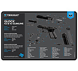 Image of TekMat TEKR17GLOCK4243BL Glock 42/43 Cleaning Mat Black/Blue/White Rubber 11"x17