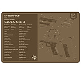 Image of TekMat TEKR17GLOCKG3FDE Glock Gen 3 Cleaning Mat Flat Dark Earth Rubber 11"x17"