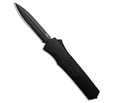 Image of Tekto Knives A5 Spry OTF Automatic Knife Black Aluminum Dagger Black Serrated B5AE14BC
