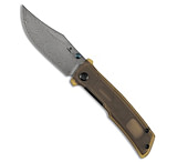 Image of Tenable Knives Tenable Bison Liner Lock Knife Amber PEI 3.2 Damascus B952E42C