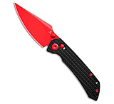 Image of Tenable Knives Tenable Fenrir Crossbar Lock Knife Black Aluminum 3.4 Red 7D18FDE9