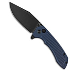 Image of Tenable Knives Entity Button Lock Knife Blue Checkered Al 3.5 Black SW 52F94455