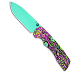 Image of Tenable Knives Kryo Crossbar Lock Knife Jade G-10 Purple Undead 3.6 Blue 13237FE0