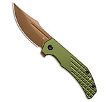 Image of Tenable Knives Tenable Orion Liner Lock Knife Green Aluminum 3.1 Rose Gold Milled 1AB32C66