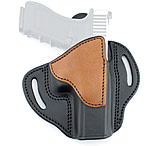 Texas 1836 Cannon Two Tone - Open Top OWB Holster, Right Hand, Most 9mm /.40 /.45 Double Stack 4.5in, With No Attachment, Black, TX-BH3-500-TT